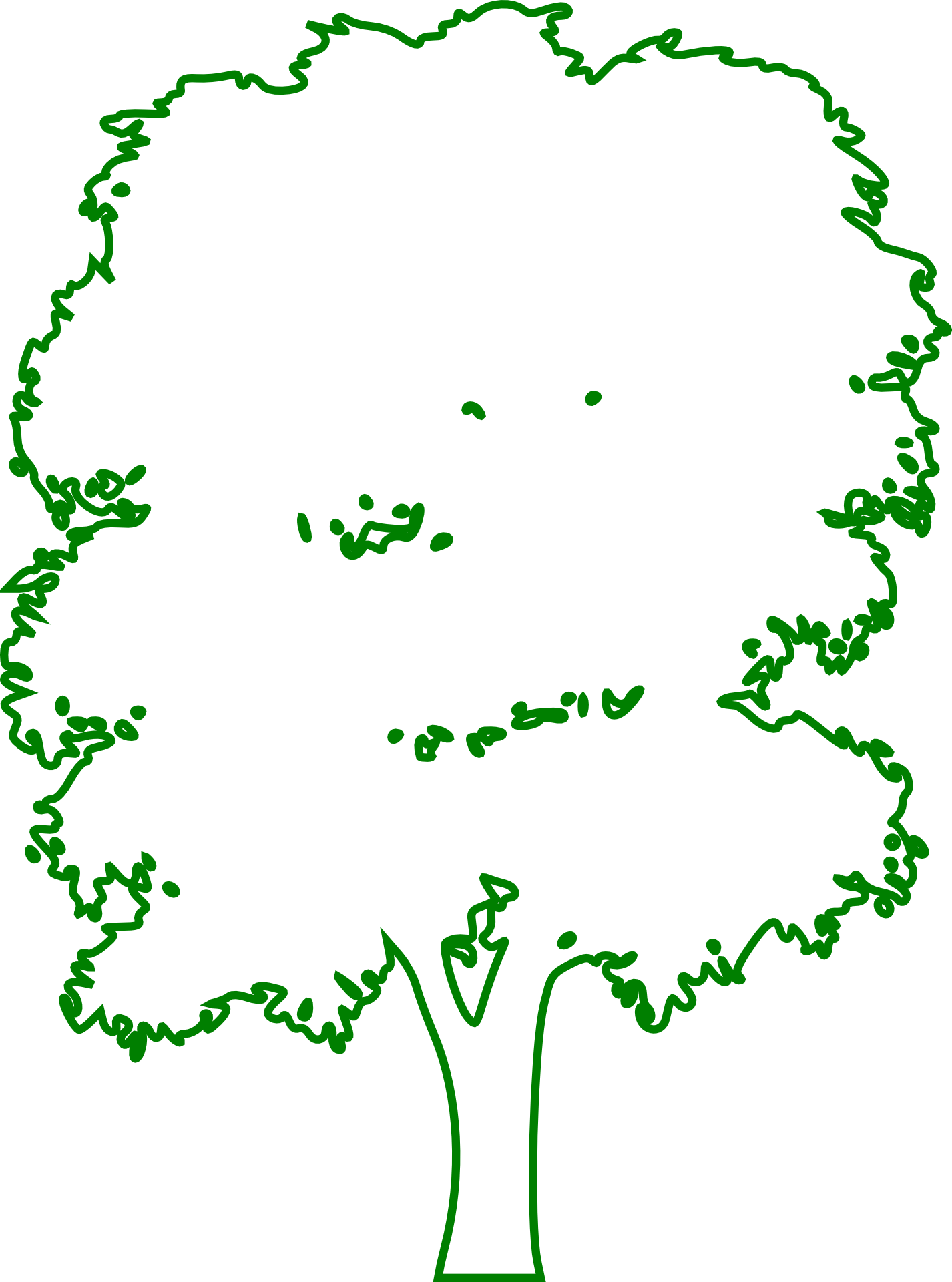 Green Outline Drawing Of A Tree - Protect Our Environment 1080p Png (1426x1920)