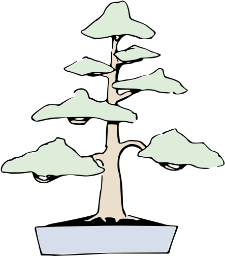 Collection Of Tree Trunk Outline - Bonsai (500x625)