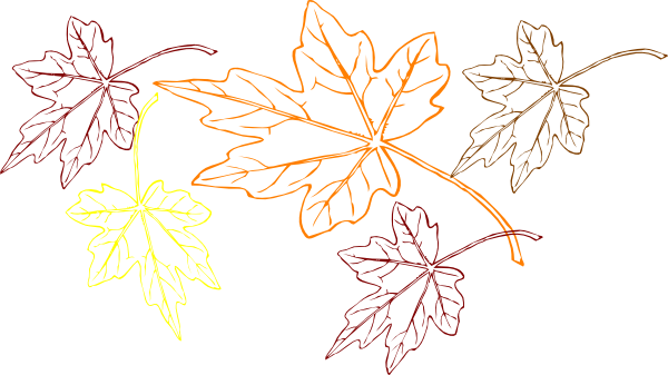 Clip Art Family Tree Outline Download - Fall Leaves Outline Png (600x337)
