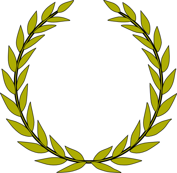 Green Olive Branch Clip Art - Green Laurel Wreath Png (600x585)