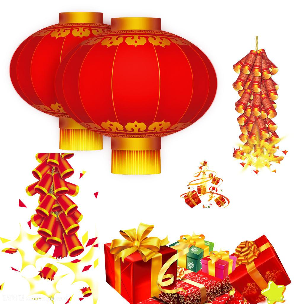 Chinese New Year Lantern Festival Firecracker - Chinese New Year Greeting Card (1024x1024)