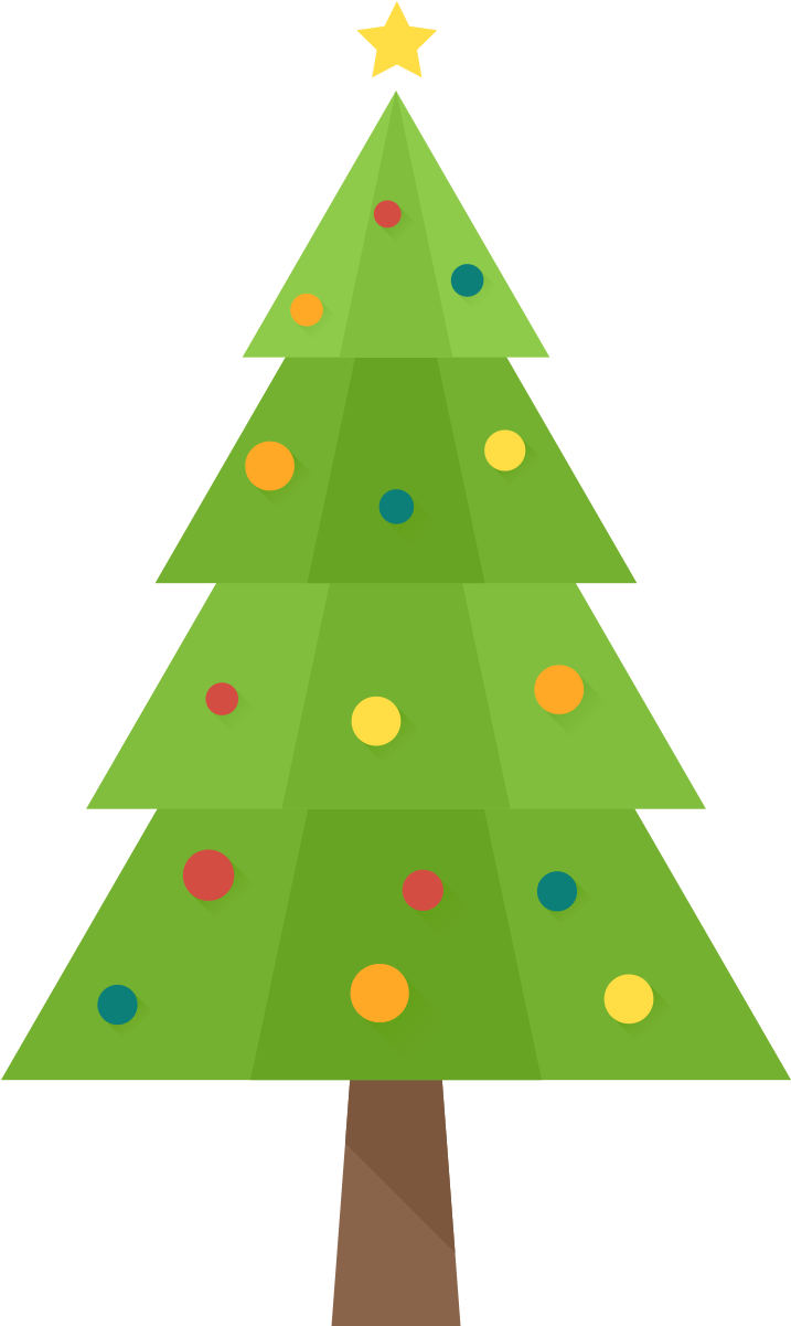 Simple But Nicely Done Flat Christmas Tree Clip Art - Christmas Tree Flat Png (800x1200)