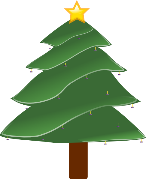 Violet Clipart Christmas Tree - Pine Tree Clip Art (486x597)