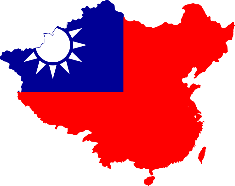 Flag Map Of The Republic Of China - Republic Of China Map (748x591)