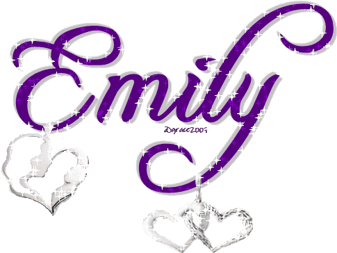 Violet Name Cliparts - Name Emily In Glitter (518x413)