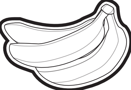 Banana Clipart Black And White - Black And White Bananas Png (444x306)