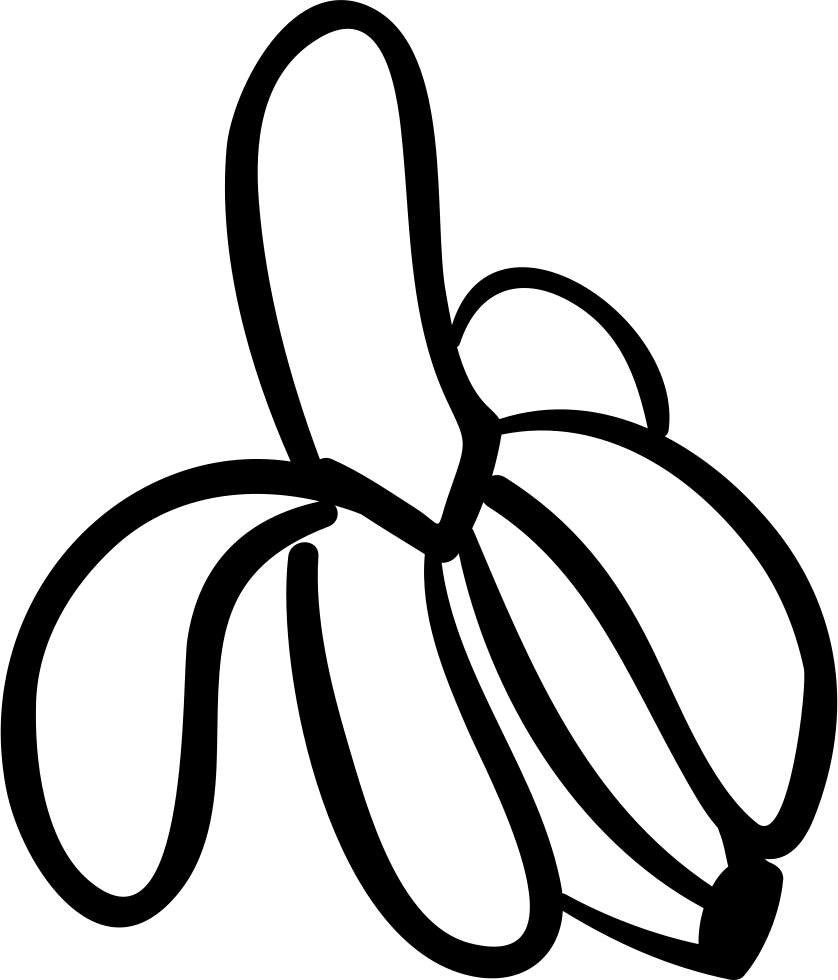 Peeled Banana Comments - Line Art (838x980)