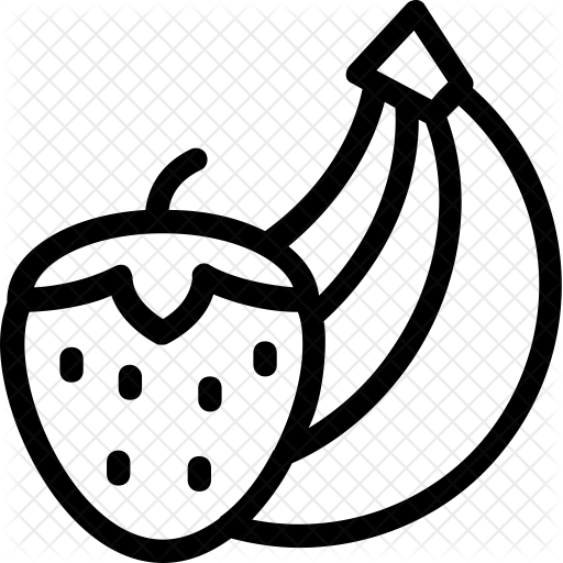 Fruits Icon - Icon Png Fruits Black And White (512x512)