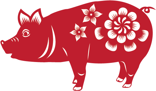 Pig 2019, 2007, 1995, 1983, 1971, - 12 Animals Of The Chinese Zodiac (642x682)
