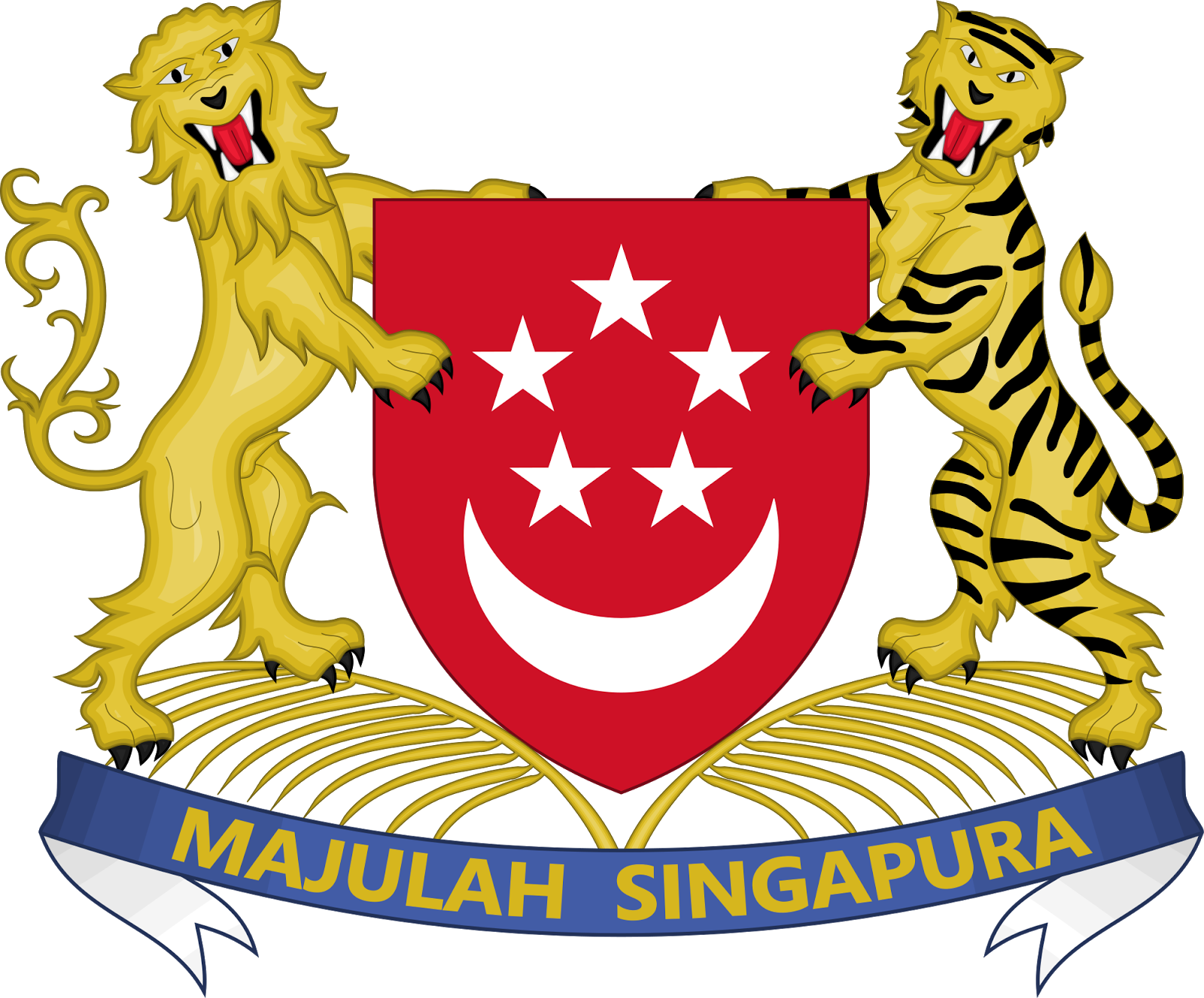 With A Territory Measuring Only - Singapore Coat Of Arms (1600x1326)