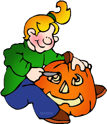 Carving Pumpkins Clipart - Carving Jack O Lantern Clipart (408x450)