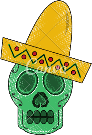 Day Of The Dead Clipart Mexican Celebration - Skull (550x550)