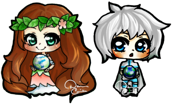 [hope] Skye And Gaea By Dev-lish - Gaea Drawing Easy (600x383)