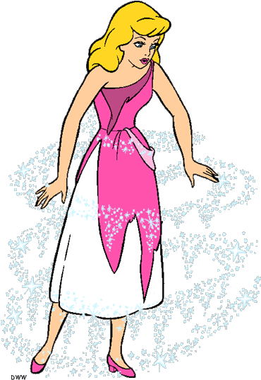 Pink Dress Clipart Cinderella - Cinderella Pink Dress Drawings (404x558)