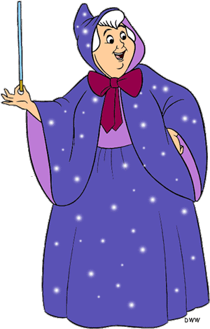 Cinderella&fairy Godmother Clip Art Image - Cinderella Fairy Godmother (306x475)
