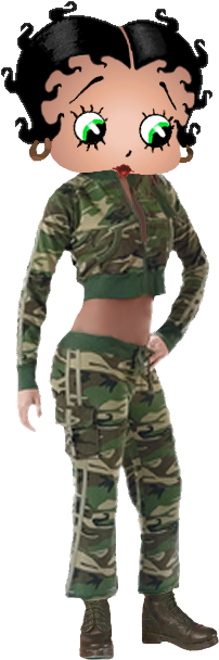 Betty Boop Army Boot Camp - Betty Boop Milatary (350x620)
