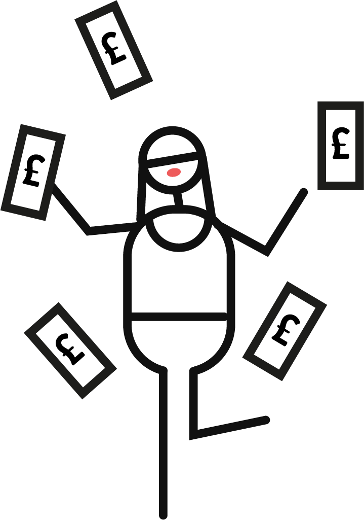 Woman Collects Money Black And White Line Drawing - Drawing (719x1025)