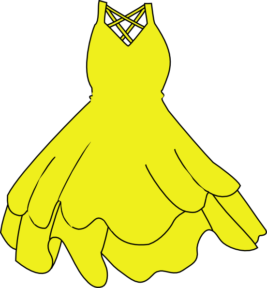Yellow Dress Clipart - Yellow Dress Clip Art (552x595)