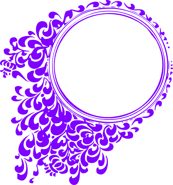 Deep Purplecircle Frame Clip Art At Clker - Circular Frame Png (558x596)