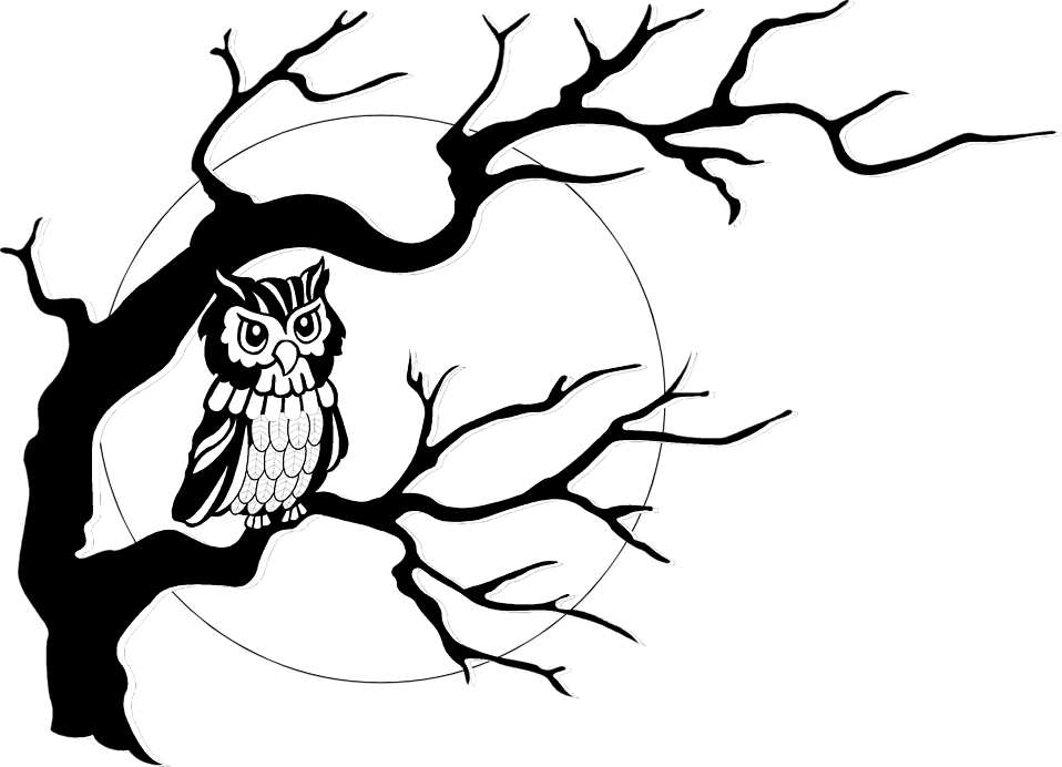 Owl Free Stock Photo Illustration Of An Owl In A Tree - Owl Clipart Black And White (958x692)
