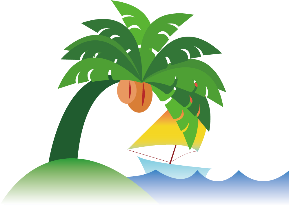 Coco Plana Marítimo De Diseño De Dibujos Animados - Beach Flat Design Png (1191x1191)