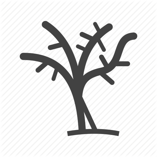 Tree Silhouette Of Circular Leaves - Branch Of Tree Icon (512x512)