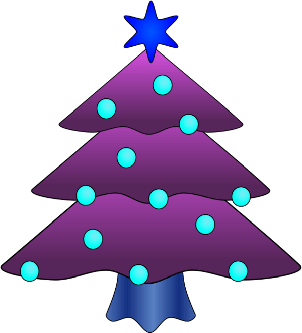 Clip Arts Related To - Christmas Tree Clip Art Purple (600x660)