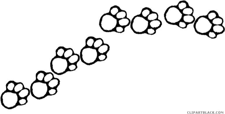 Bulldog Paw Print Animal Free Black White Clipart Images - Happy Tails Dog Wash (791x405)