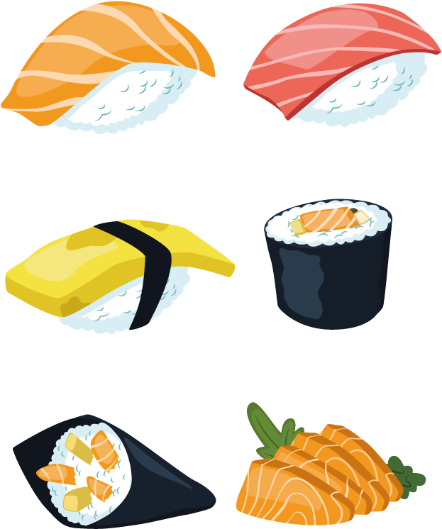 Sushi Japanese Cuisine Sashimi Salmon - Generic Brand Handmade Round Domed Czech Glass Cabochons (800x842)