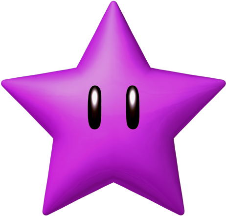 Purple Star Smw3d - Luigi And The Purple Stars (484x484)
