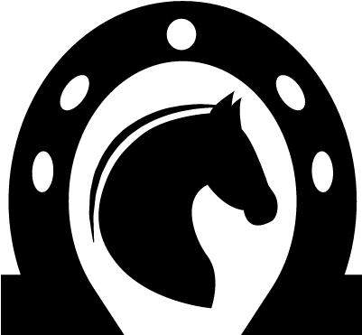 Horse Head Side View Inside A Horseshoe Vector - Devil Horns And Halo (400x400)