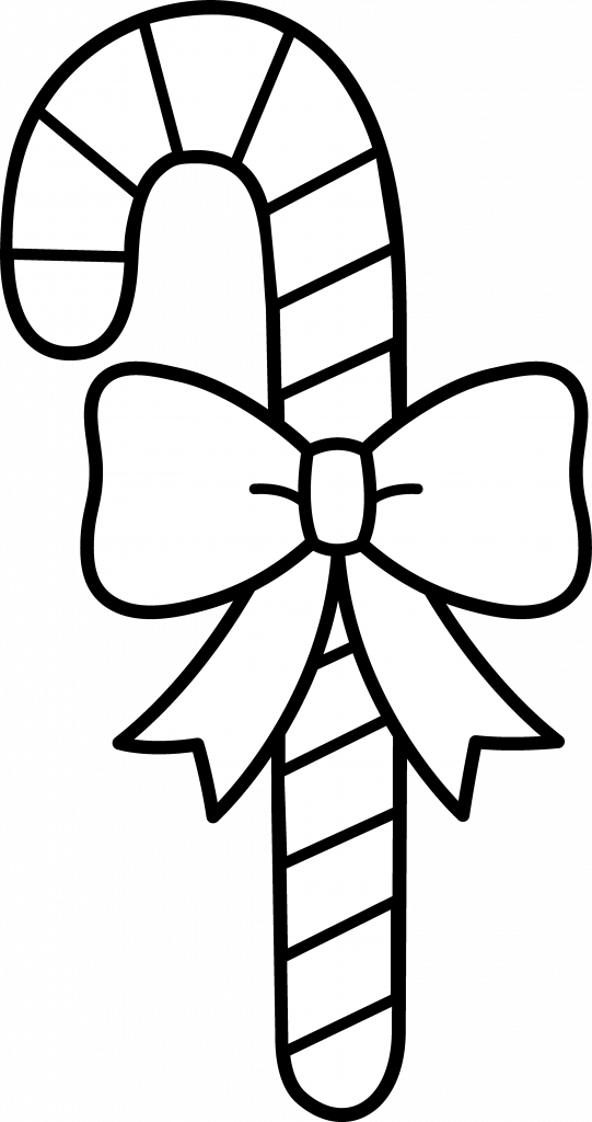 Candy Cane Color Page - Candy Cane Clip Art (541x1024)