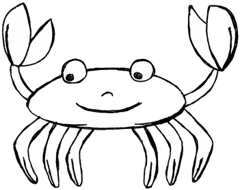 Crab Clip Art Black And White - Fish Black And White Clip Art Png (400x318)