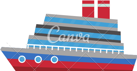 Cruise Ship Icon On Flat Color Circle Buttons Vector - Cartoon Cruise Ship (550x550)