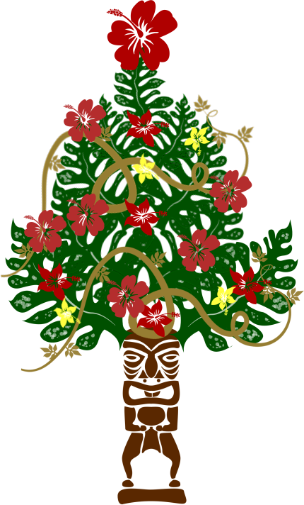 Hawaii Clipart Christmas Tree - Hawaiian Christmas Tree Png (430x712)