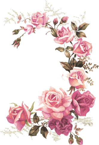 158 - Vintage Flower Corner Png (351x518)