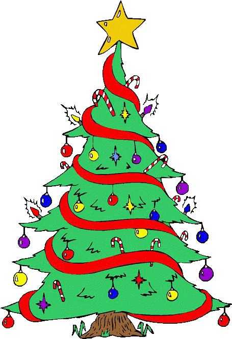 Christmas Tree Clip Art - Dibujos De Arboles De Navidad Pintados (463x671)