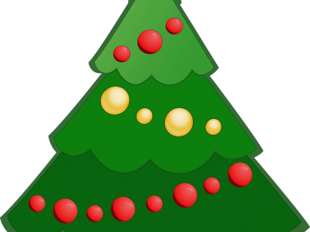 Plain Christmas Tree Cartoon - Clip Art (440x330)