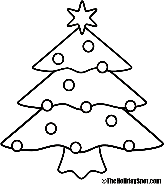 Christmas Coloring Book - Christmas Tree Picture Colour (700x800)