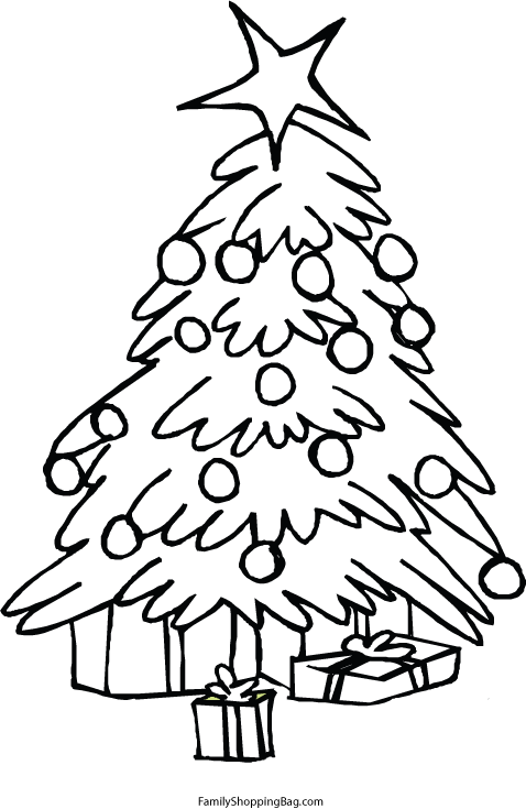 Christmas Pictures To Color - Free Coloring Images Christmas Trees (478x735)