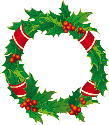 Christmas Wreath Clip Art (374x428)