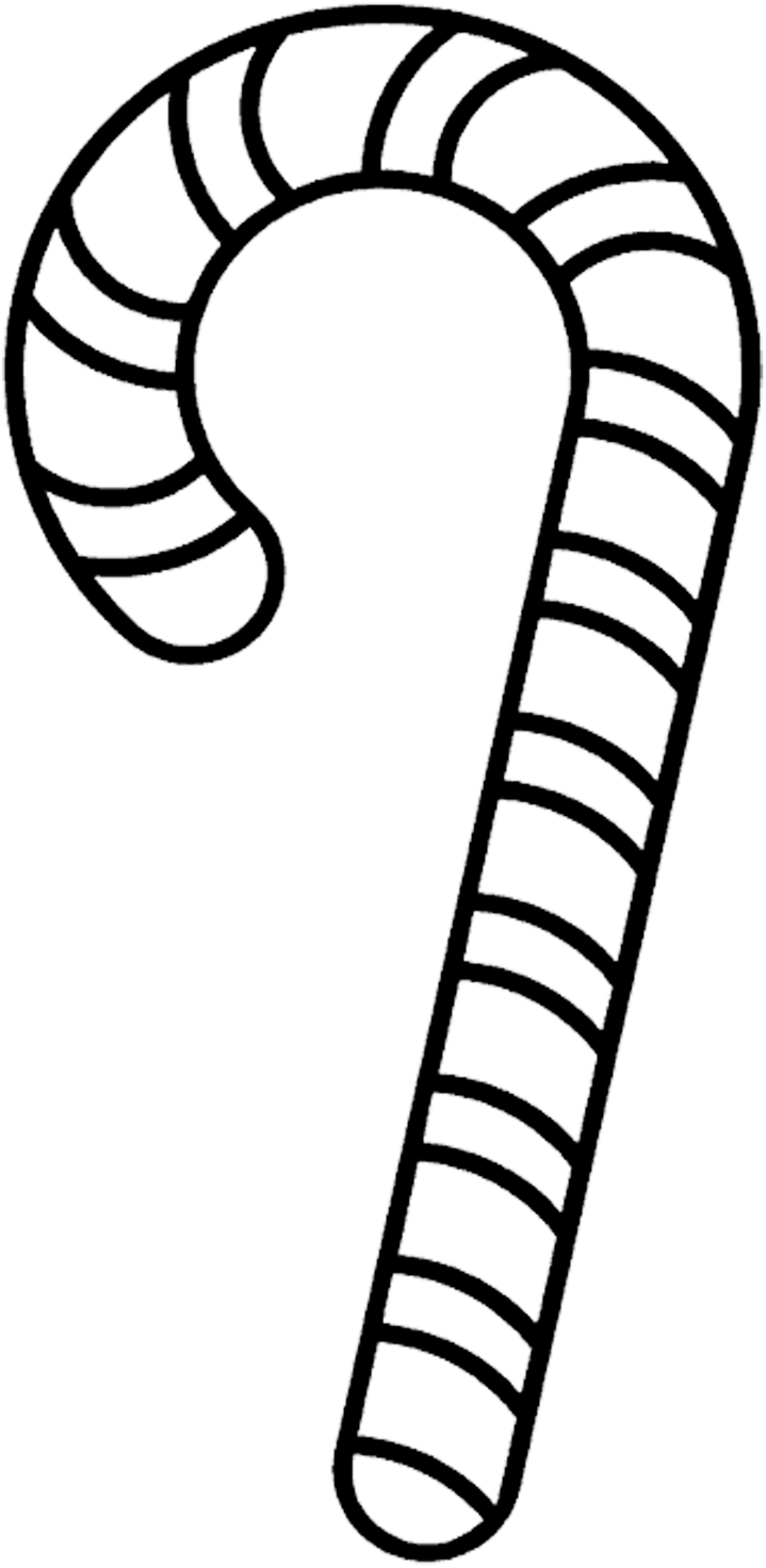 Black And White Candy Cane - Candy Cane Coloring Page (1600x1600)