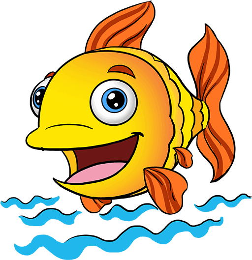 Cute Little Fish Lovely Small Cartoon Png And Vector - Fish Cartoon (678x600)