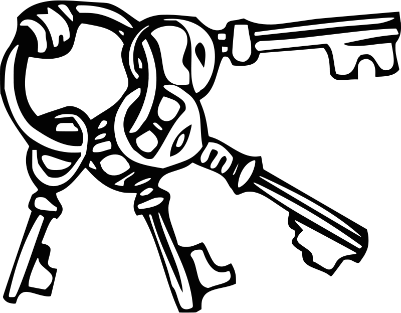 Similar Clip Art - Keys Black And White (800x624)