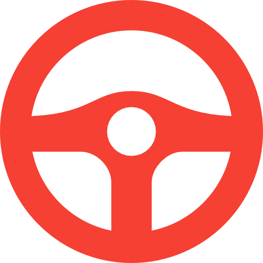 Auto, Automotive, Car, Steering, Wheel Icon - Red Steering Wheel Icon (512x512)