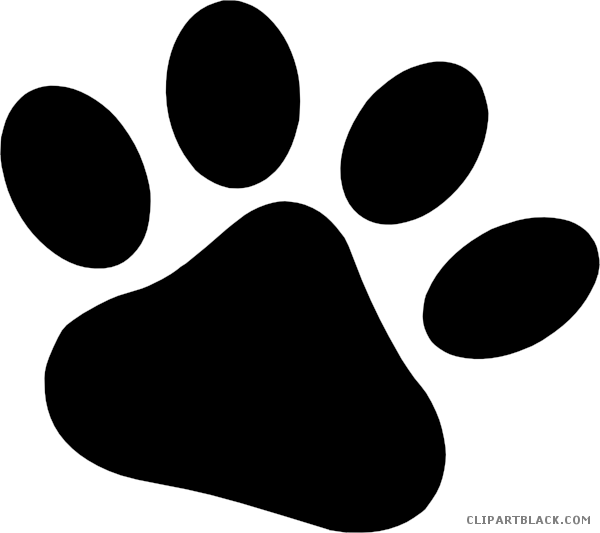 Dog Paw Prints Animal Free Black White Clipart Images - Dog Paws Clip Art (600x533)