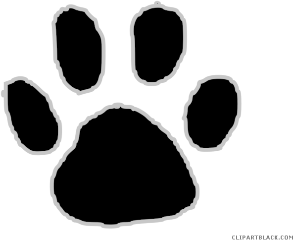 Bear Paw Print Animal Free Black White Clipart Images - Dog Paw Icon Transparent Background (700x525)