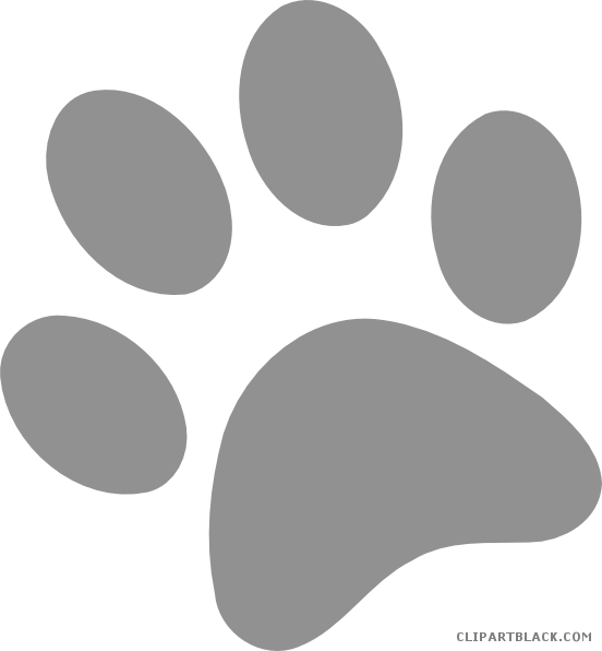 Dog Paw Prints Animal Free Black White Clipart Images - Clip Art (552x596)