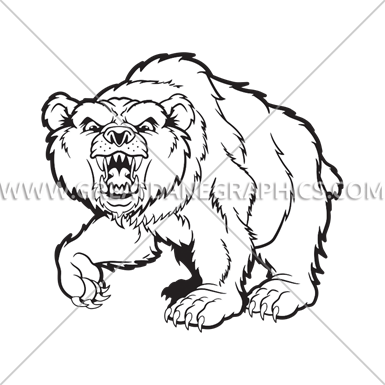 Growling Bear Mascot - Cartoon (385x385)