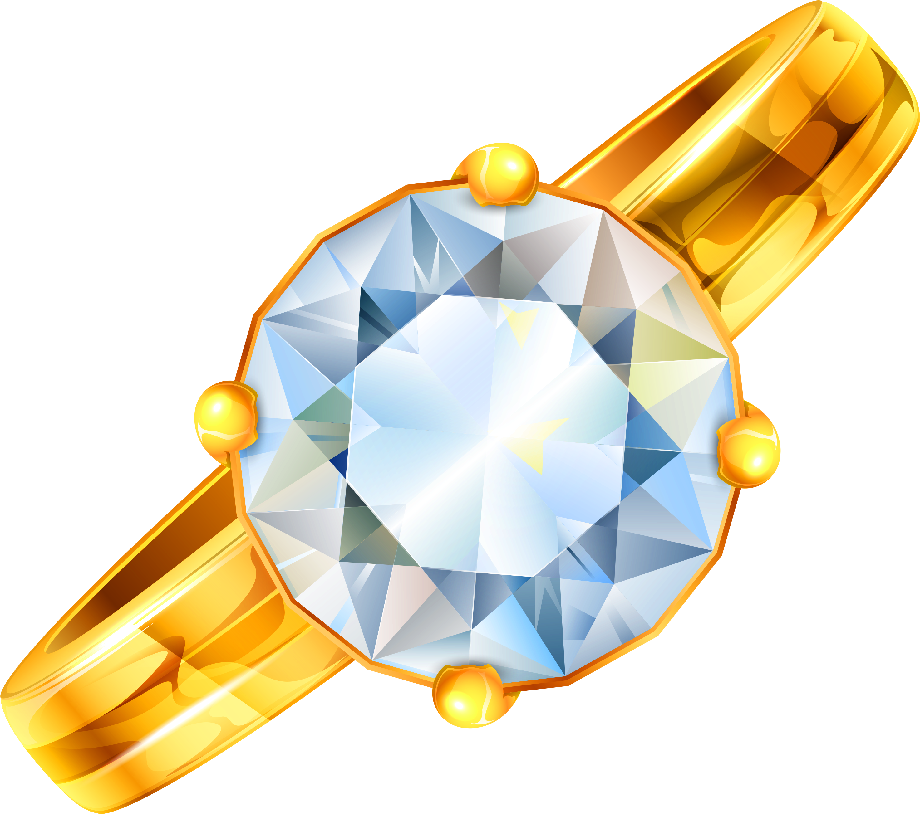 Beautiful Wedding Rings No Background - Diamond Ring Top View Png (3116x2787)